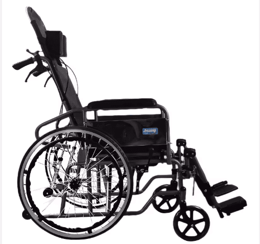 Reclining Wheelchair with Adjustable Leg Rest