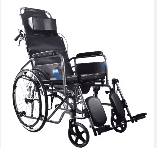 Reclining Wheelchair with Adjustable Leg Rest