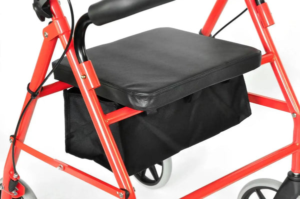 Rollator Walker with Seat, Hand Brakes & Storage Bag