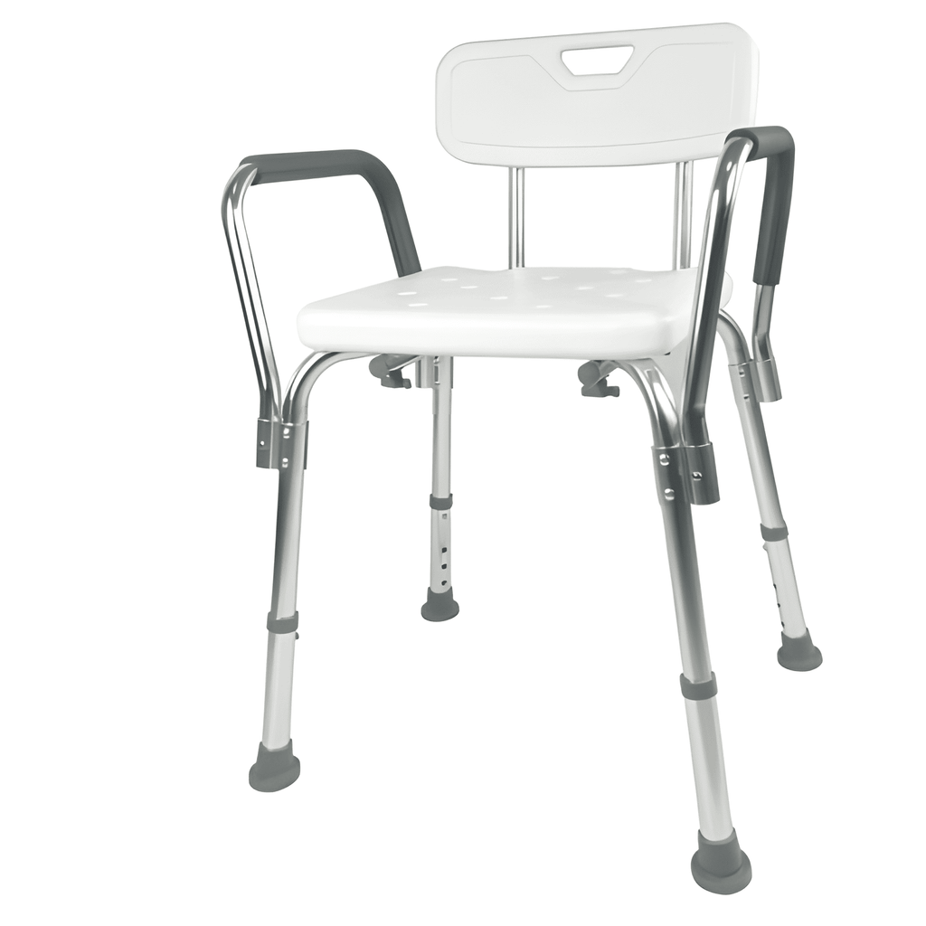 Adjustable Shower Chair with Backrest and Armrests